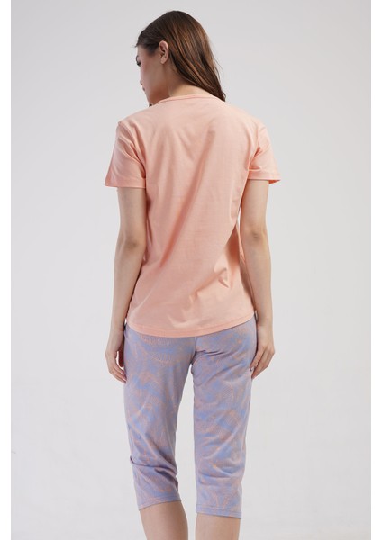 Pamuklu Kadın Kısa Kol Kaprili Pijama Takım , 409040 fırsatları