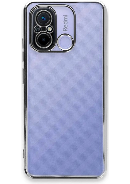 Xiaomi Redmi 12C Kılıf Lensli Silikon - Gümüş - YKD4244-4132