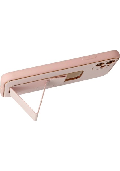 iPhone 12 Kılıf Coco Deri Standlı Kapak - Pembe - YKD6438-1185