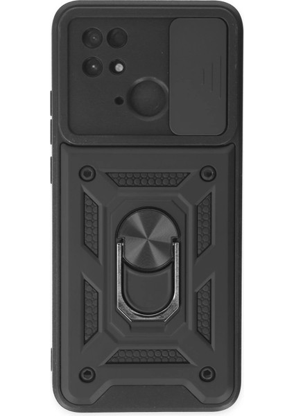 Xiaomi Redmi 10C Kılıf Pars Lens Yüzüklü Silikon - Siyah - YKD5706-7124