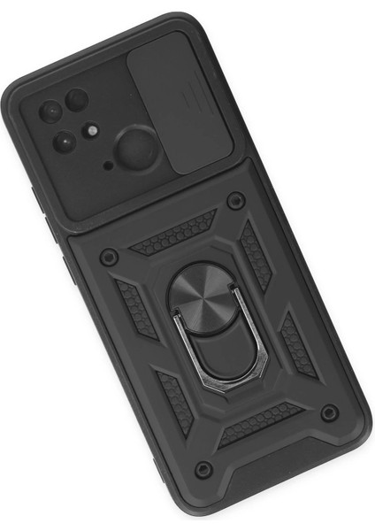 Xiaomi Redmi 10C Kılıf Pars Lens Yüzüklü Silikon - Siyah - YKD5706-7124