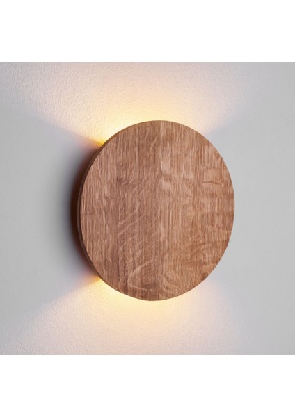 Ipli Anahtarlı Doğal Ahşap Yuvarlak Rustik Duvar Aplik, 220V Kahverengi indirimleri