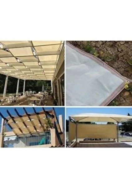 Bej 1X3M Gölgelik File %95 Lik Gölgelik Kumaş Kolonlu Kuş Gözlü Çit Brandası modelleri