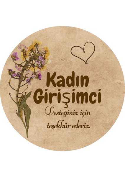 Kadın Girişimci Çıkartma Kutu ve Ambalaj Etiketi (20 Adet) Paketleme Ambalaj Kargo Ürün Etiketi