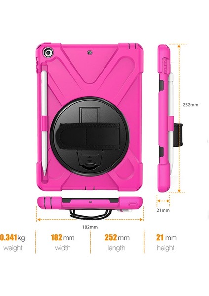 Ipad 9.72017 Ipad 9.7 2018 Kalem Yerli Standlı Zırh Kılıf/shockproof CASE-(190 - YKD5803-1449