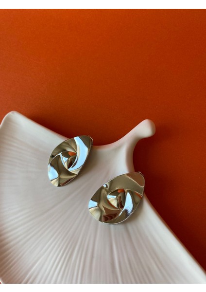 Xuping Oval Büyük Plaka Silver Küpe modelleri