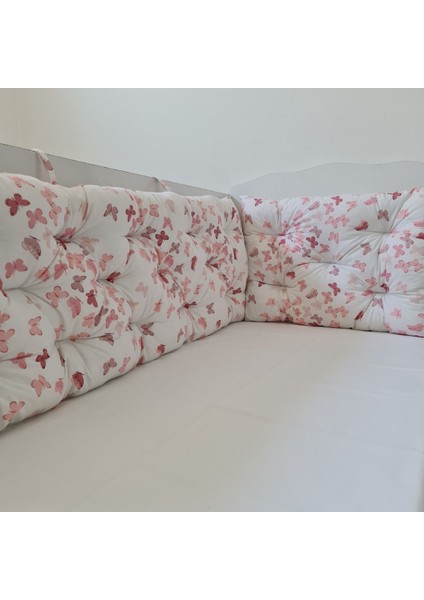 80X140 Beşik Uyumlu 4 Parça Beşik Kenar Koruma Takımı – %100 Pamuk – Yıkanabilir
