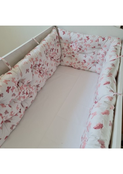 80X140 Beşik Uyumlu 4 Parça Beşik Kenar Koruma Takımı – %100 Pamuk – Yıkanabilir