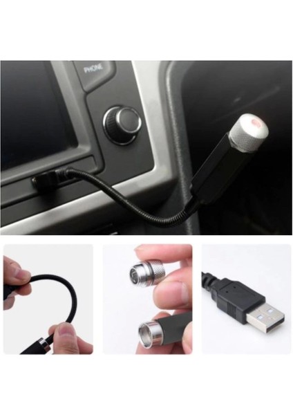 Kırmızı Ayak Altı Tavan LED Işık, Araç Içi Aydınlatma, Usb, Ayarlanabilir indirimleri