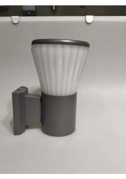 Gri Renkli Dekoratif E27 Bahçe Aplikası, Şık ve Havalı Dış Mekan Aydınlatması