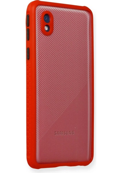 Samsung Galaxy A01 Core Kılıf Miami Şeffaf Silikon - Kırmızı - YKD8781-7539