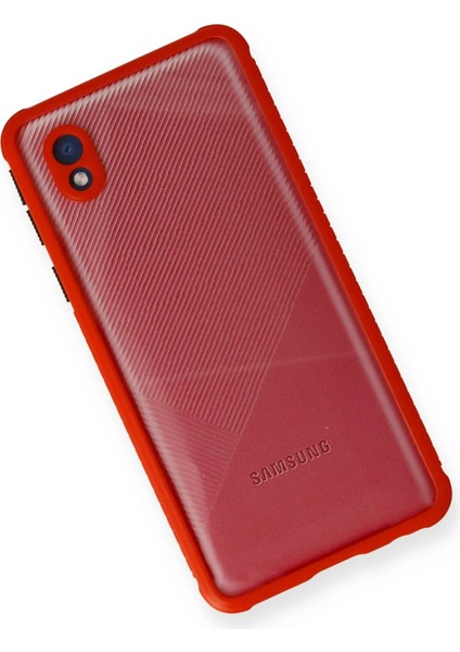 Samsung Galaxy A01 Core Kılıf Miami Şeffaf Silikon - Kırmızı - YKD8781-7539