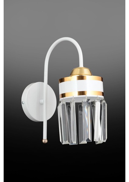 Modern Sarı Şeritli Silindir Aplike, Şık ve Zarif Tasarım, Parlak Kristal Detaylar fırsatları