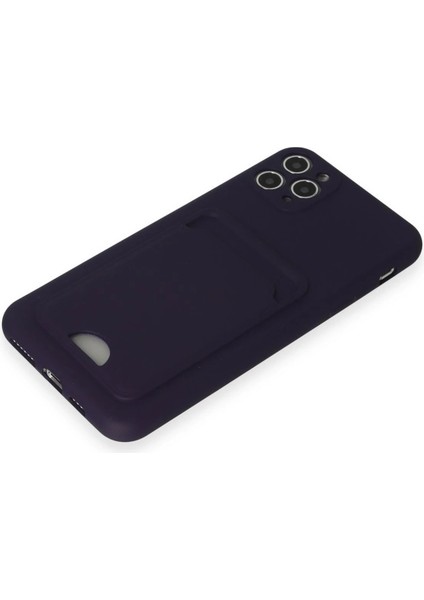 iPhone 11 Pro Max Kılıf Kelvin Kartvizitli Silikon - Derin Mor - YKD5861-6117