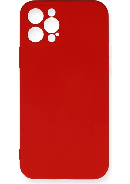 iPhone 12 Pro Max Kılıf Nano Içi Kadife Silikon - Kırmızı - YKD5949-4922