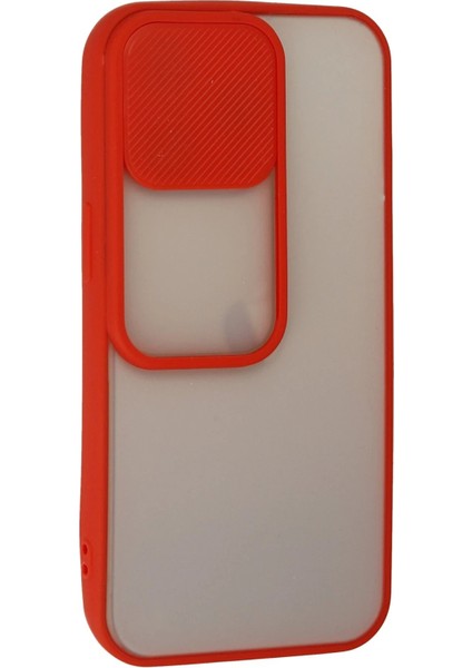 iPhone 13 Pro Kılıf Palm Buzlu Kamera Sürgülü Silikon - Kırmızı - YKD1405-2857