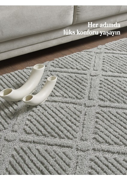 Modern Trend Tasarım Yumuşak Dokulu Özel Ebat Kesim Overloklu Jüt Taban Makine Halısı Gri modelleri