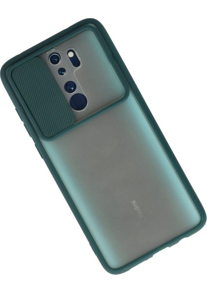 Xiaomi Redmi Note 8 Pro Kılıf Palm Buzlu Kamera Sürgülü Silikon - Yeşil - YKD2570-8917