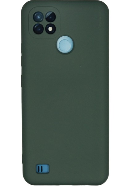 Realme C21 Kılıf Nano Içi Kadife Silikon - Koyu Yeşil - YKD4123-8606