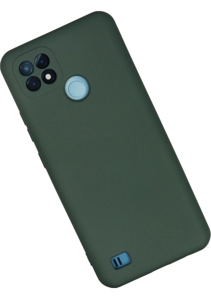 Realme C21 Kılıf Nano Içi Kadife Silikon - Koyu Yeşil - YKD4123-8606