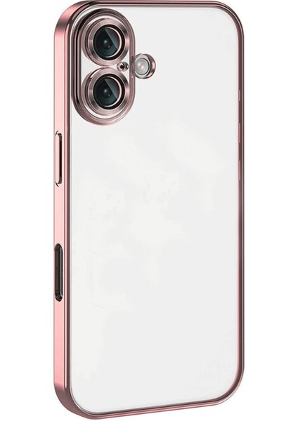 iPhone 16 Plus Kılıf Lensli Silikon - Pembe - YKD8433-9566