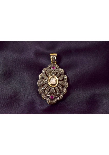 Yakut ve Elmas Antika Kolye