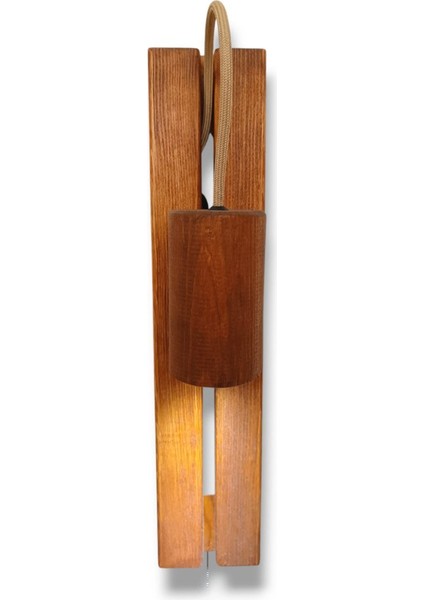 Ayarlanabilir LED Aplik Doğal Ahşap Rustik Kütük Duvar Aydınlatması