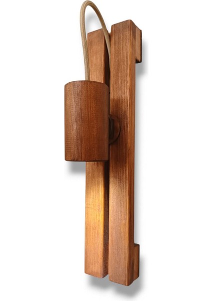 Ayarlanabilir LED Aplik Doğal Ahşap Rustik Kütük Duvar Aydınlatması