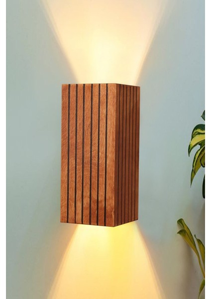 Kahverengi Ahşap Çift Yönlü Yansıtmalı Duvar Aplikası, Salon, Hol, Cafe, Otel Için fiyatları