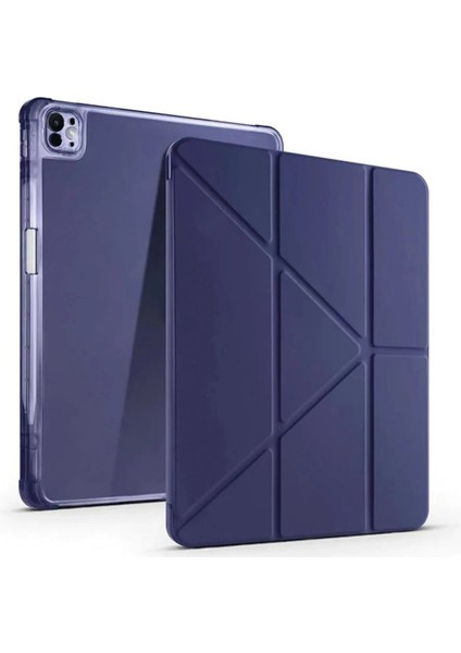 iPad Pro 13 (2024) Kılıf Kalemlikli Mars Tablet Kılıfı - Lacivert - YKD1470-3916