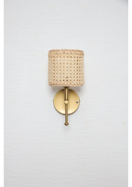 Doğal Rattan ve Hazeran ile Şık Gold Duvar Aydınlatması, Kablosuz ve Ledli fiyatları