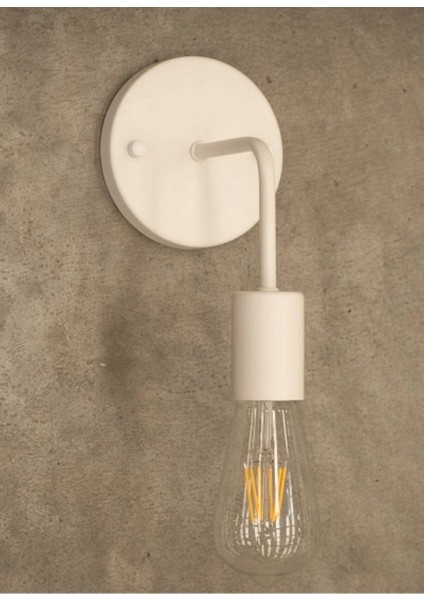 Rustik Vintage Beyaz Metal Duvar Aydınlatması, Şık ve Modern Tasarım