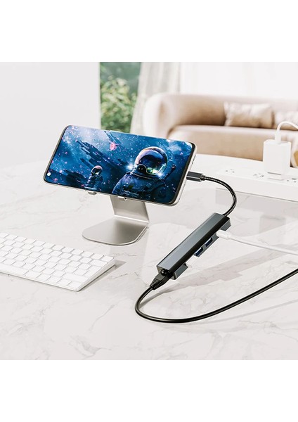 Ally BYL-2302 5 In 1 Type-C To USB + Type-C + Ethernet Dönüştürücü Çoğaltıc - YKD3609-6837