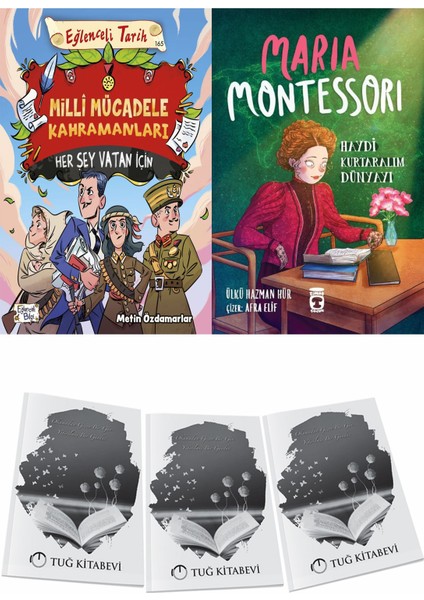 Milli Mücadele Kahramanları Her Şey Vatan Için ve Maria Montessori Haydi Kurtaralım Dünyayı 3 + Hediyeli