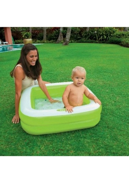 Yeşil Mini Kare Havuz 86CM, Bahçe ve Yaz Eğlencesi Için Renkli Seçenek