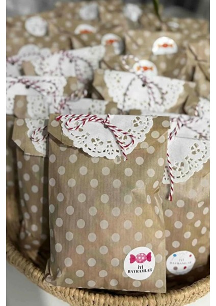 Puantiyeli Kraft Ambalaj Paketi 20'li Kese Kağıdı 12X20 cm fiyatları