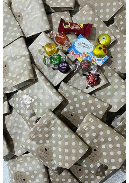 Puantiyeli Kraft Ambalaj Paketi 20'li Kese Kağıdı 12X20 cm