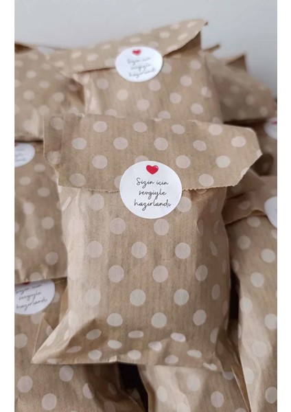 Puantiyeli Kraft Ambalaj Paketi 20'li Kese Kağıdı 12X20 cm