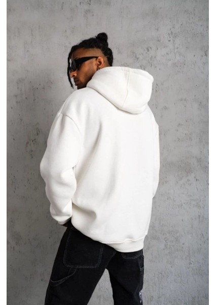 3 Iplik Kapşonlu Sweatshirt Hoodie - Beyaz fiyatları