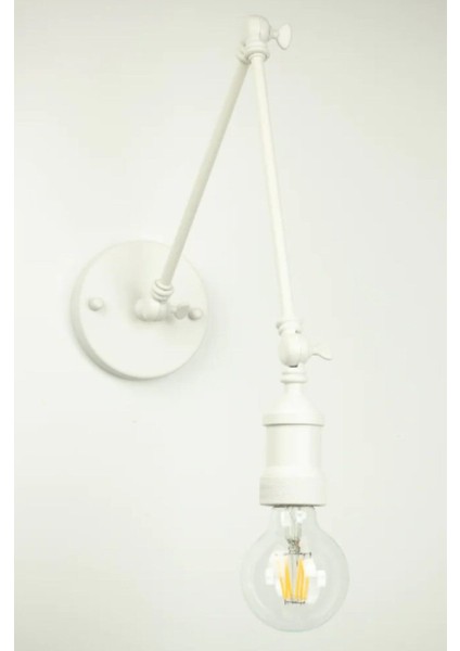 Modern Beyaz 1XE27 Üç Mafsal Metal Duvar Aydınlatması
