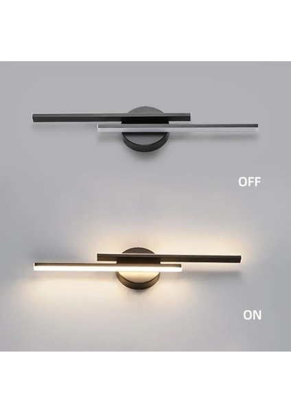 Şık Siyah Çift Yönlü Lineer LED Aplik, 70CM Uzunluk, Günışığı Işığı indirimleri