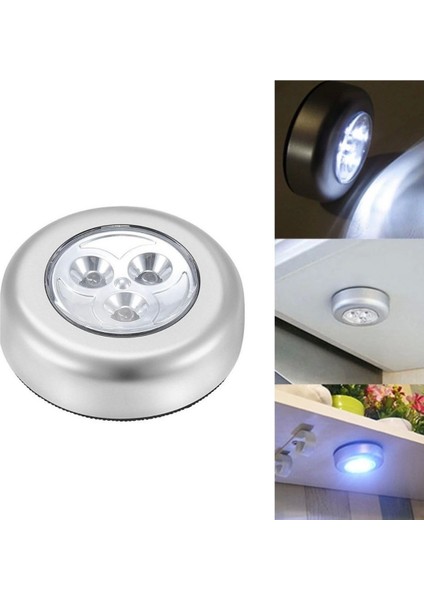 Renkli Kablosuz Pilli Dokunmatik LED Spot Dolap Lambası (5047)
