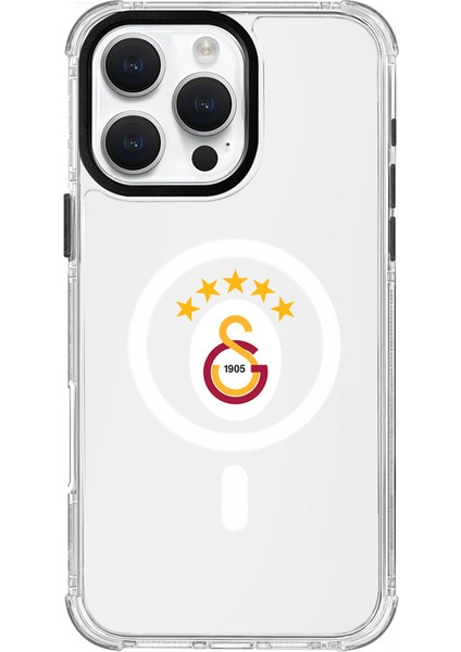 iPhone 16 Pro Max Uyumlu Galatasaray 5 Yıldız Magsafe Lisanslı Telefon Kılıfı