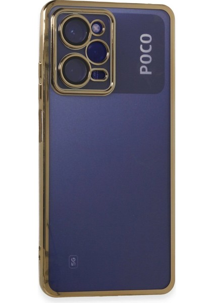 Xiaomi Poco X5 Pro 5g Kılıf Lensli Silikon - Gold - YKD8468-8859