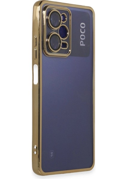 Xiaomi Poco X5 Pro 5g Kılıf Lensli Silikon - Gold - YKD8468-8859