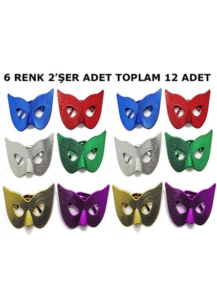 Özel Maskeli B Partisi Görünümlü Retro Parti Gözlüğü 6 Renk 12 Adet Fırsat!!!