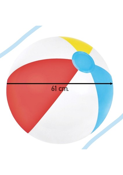 Renkli Şişme Deniz Topu, Havuz ve Bahçe Oyunları, 61 cm