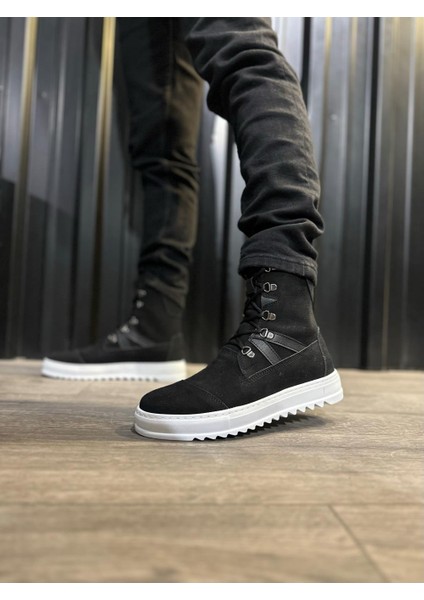 J-B12 Bağcıklı Ortopedik Taban Suya ve Soğuğa Dayanıklı Günlük Süet Kışlık Erkek Spor Bot Bt Siyah modelleri