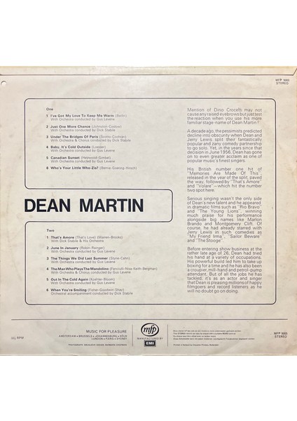 Dean Martin Dean Martin Lp Plak