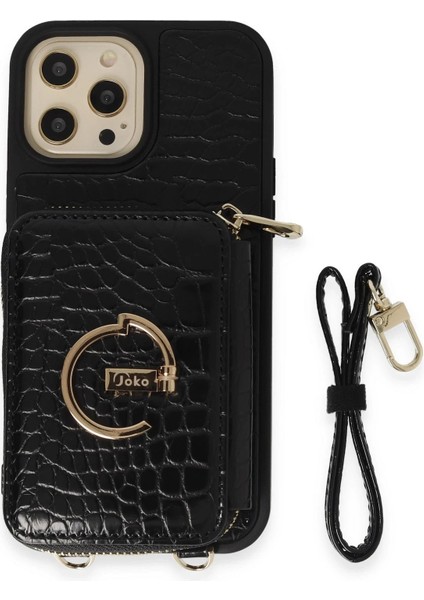 iPhone 12 Pro Kılıf Ermes Kapak - Siyah - YKD7936-4073